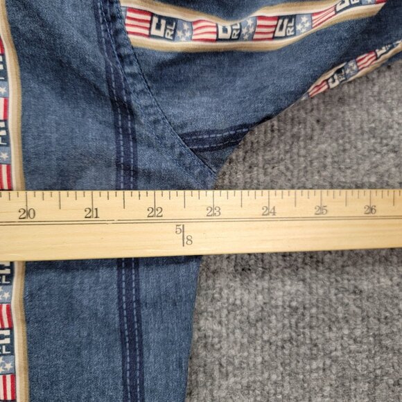 Chaps Ralph Lauren Shirt Mens Medium/Large Striped Vintage Button Up Long Sleeve - Picture 9 of 12